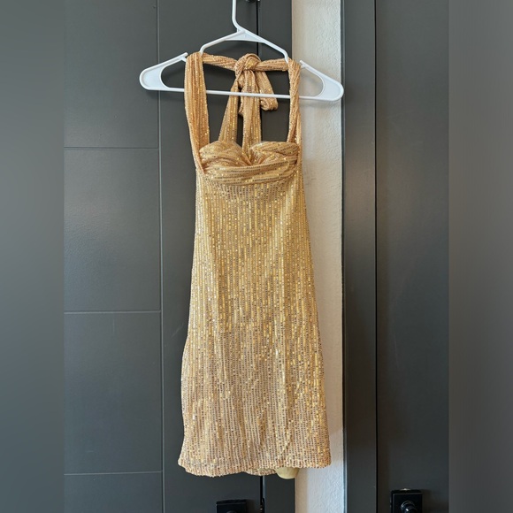 Mini Gold Dress - Picture 3 of 4